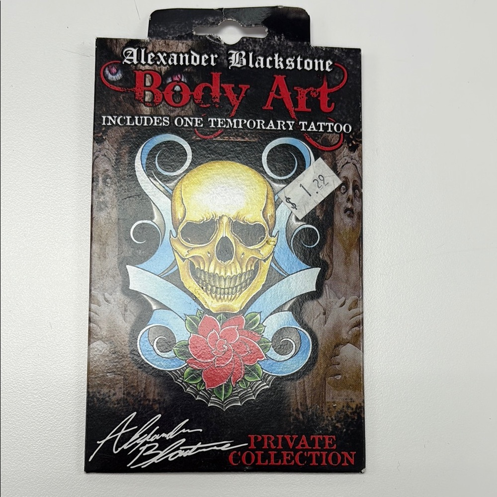 Alexander Blackstone Body Art Temporary Tattoo